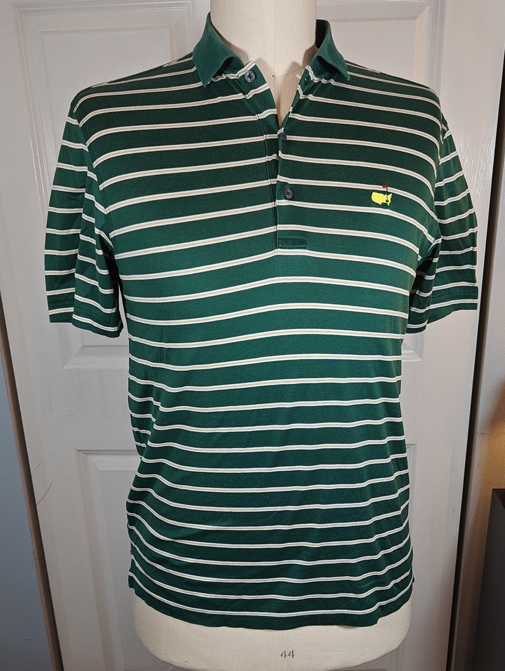 Vintage Augusta National Masters Collection Green Stripe Pima Cotton Golf Polo M